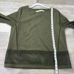 Marie Oliver  Green faux suede laser cut blouse Women’s Size Medium Photo 5