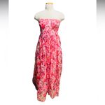 Wonderful Waltz Pink Floral Print Strapless Bustier
Maxi Dress Size Large Photo 1