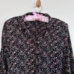 ZARA Women’s Black Floral Long Sleeves Shirt Dress Photo 2