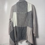 Chico's Sweater Womens Large Gray Patchwork Open Waterfall Cardigan Knit Photo 1
