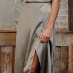 Jenny Yoo  Lana Satin Wrap Bridesmaid Dress in Sage Photo 0