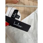 Lulus NWT  Exceptionally Angelic White Floral Puff Sleeve Mini Dress Summer Sze M Photo 3