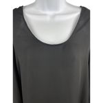 Haute society Black Sheer Pullover High Low Crochet Tassled Sleeves Top XL Photo 3