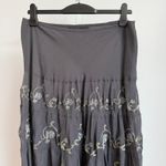 Jones New York Jones New York Woman Steel Gray Silk Embroidered Fairy Maxi Skirt Size 14W NWT Photo 1