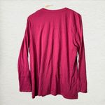 J.Jill   XL Pink Long Sleeve Button-Up Chiffon Bib Knit Shirt Pima Cotton Comfy Photo 2
