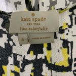 Kate Spade yellow trim black and white print sleeveless blouse top, 4 Photo 1