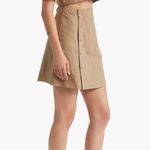 Moon River  Cutout Cotton & Linen Mini Shirt Dress Mocha Tan XS Photo 1