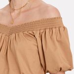 ALC Frank A.L.C. Natural Tan Beige Naya Off-the-shoulder Crop Top size 2 Photo 1