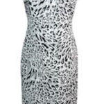 Carmen Marc Valvo Carmen Marc Valvo Black White Animal Print Sleeveless Dress Size M Photo 0