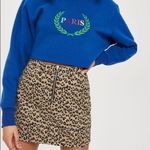 Topshop Half Zip Leopard Print Denim Skirt Photo 0