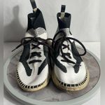 Alexander Wang Knit Espadrille Sneakers Black White High Top Size 37.5 Photo 0