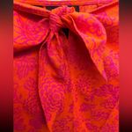 Ralph Lauren Front Tie Floral Orange Pink Midi Skirt Resort Vacation Size Medium Photo 2