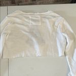 Abercrombie & Fitch White Crop Sweatshirt with Navy Logo Size Small Photo 2
