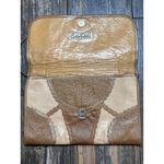Vintage Carlos Falchi Patchwork SnakeSkin Clutch Gold Tan Crossbody Purse USA Photo 5