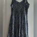 Navy with white flowers dress medium tiered bottom Blue Photo 2