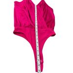 EXPRESS  Fuchsia Pink Pleated Thong Bodysuit Size S Photo 4