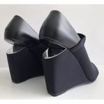 Alexander Wang Black Alla Stretch Leather Neoprene Wedge Pumps. Size 39.5 Photo 3