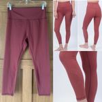 Zyia Active Berry Red Pear Moon Brilliant Hi-Rise 7/8 24" size 14-16 Photo 1