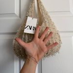 ZARA  Beige Beaded mesh pearl embroidered Handbag shoulder bag Photo 1