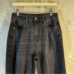 American Eagle Black Distressed Mom Straight Jeans Long Comfort Stretch 0 Photo 1