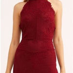 Free People NEW Free People Red Velvet Lace Harper Mini Dress Photo 0