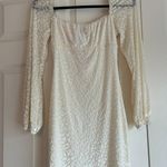 Princess Polly Off White Cream Long Sleeve Bodycon Dress With Leopard Print Detailing Photo 3