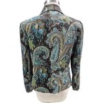 Tribal Brand Stretch Velvet Paisley Boho Jacket Blazer NWOT 14 Brown/Turquoise Brown Photo 1