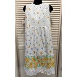 White Stag  Sleepwear Breakfast Dress‎ White/Yellow Floral Zip Front Size Small Photo 4