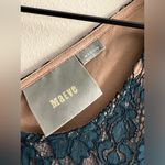 Maeve  Elsa Teal Cream Lace Peplum Women’s Dress Sz M Photo 3