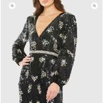 Mac Duggal  Embellished Wrap Over Bishop Sleeve Gown maxi Dress size 6 C7 Photo 2