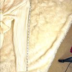 SheIn Balletcore Cream Ribbed Tie-Front Sweater Photo 4