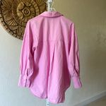 ZARA  cute bubblegum pink oversized poplin button down shirt Photo 6
