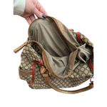 Nine West Shoulder Bag Purse Tote Brown Chunky Lock Charm Storage Divider Logo Photo 5