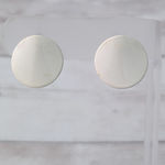 Vintage Clip On Earrings Cream/Off White Bent Circle Photo 0
