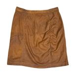 Free People  Brown Faux Suede Ruched Front Mini Skirt Women's Size XS Photo 0