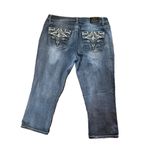 Love Indigo Premium Women's Capri Jeans Size 12 Western Embroidered Stretch Photo 3