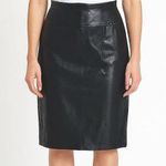 90s LA NAUVELLE RENAISSANCE Vintage Black Leather Skirt Photo 0