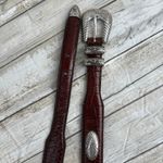 Fossil VTG Leather Conchos Belt 36” Brown Croc Embossed Western Boho Cowgirl Photo 5