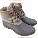 Sperry Saltwater Quilted Waterproof Gray Rain Duck Boots Size 8.5 Photo 0