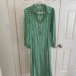ZARA  Green Geometric Long Sleeve Dress Photo 4