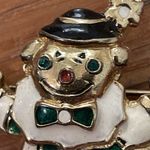 Gontie Paris Gold Tone Enameled Harlequin Clown Brooch Pin Vintage 1208 Photo 2
