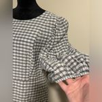 Lulus EUC Checks Appeal Black Gingham Seersucker Puff Sleeve Mini Dress size XL Photo 2
