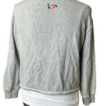 Madewell Mile(s) Embroidered Cutoff Sweatshirt Small Gray Floral Oversized Photo 3