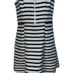 EXPRESS  Textured Skater Dress Stripe Mini Quarter Zip Black NWOT ‎ Size 6 Photo 2