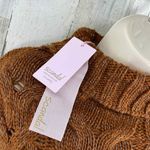 Scandal Turtleneck Sweater Women L/XL Brown Silver Thread Cable Knit Wool Alpaca Size L Photo 3