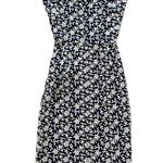 Vintage 1950s Navy White Embroidered Dress 50s Embroidered Cotton Wiggle Kramer Blue Photo 3