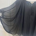 Beulah  SHEER Dolman Sleeves Oversized Loose Fit Buttons SIZE Large black Photo 0