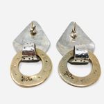 Hand tooled artisan sterling/brass earring, 19.6g Photo 7