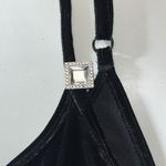 Cacique  Size 18/20 Black Velvet Adjustable Strap w/ Rhinestone Night Gown Dress Photo 4