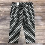 Talbots Black Off White Hampshire Jacquard Butterfly Polka Dot Ankle Length Pant Photo 4